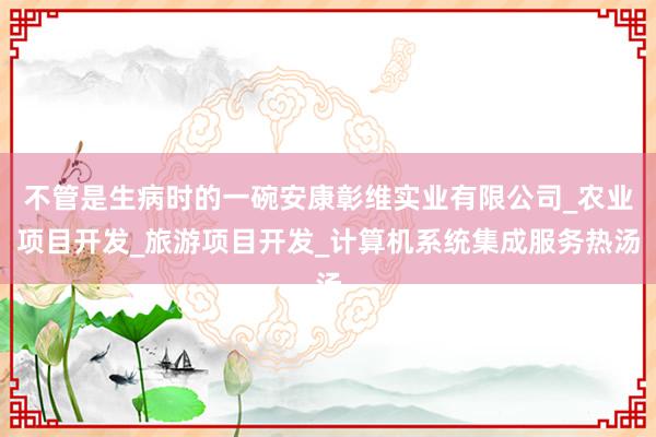 不管是生病时的一碗安康彰维实业有限公司_农业项目开发_旅游项目开发_计算机系统集成服务热汤
