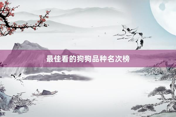 最佳看的狗狗品种名次榜